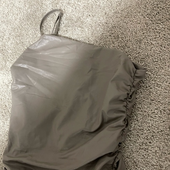 Forever 21 Ruched Leather Mini dress - Picture 2 of 5